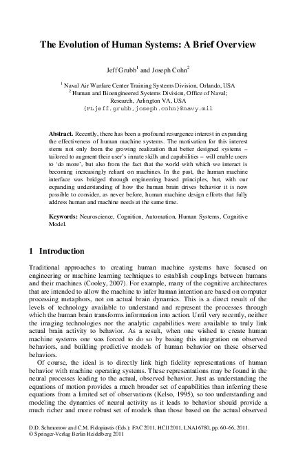 (PDF) The Evolution of Human Systems: A Brief Overview