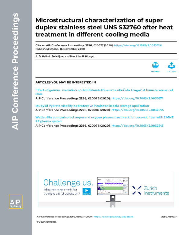 (PDF) Microstructural characterization of super duplex stainless steel ...