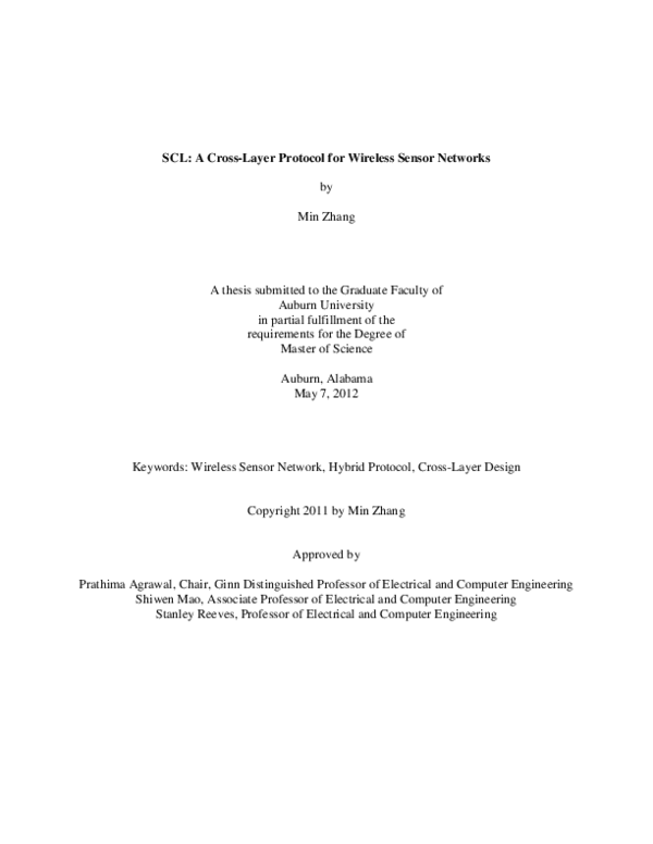 Pdf Scl A Cross Layer Protocol For Wireless Sensor Networks