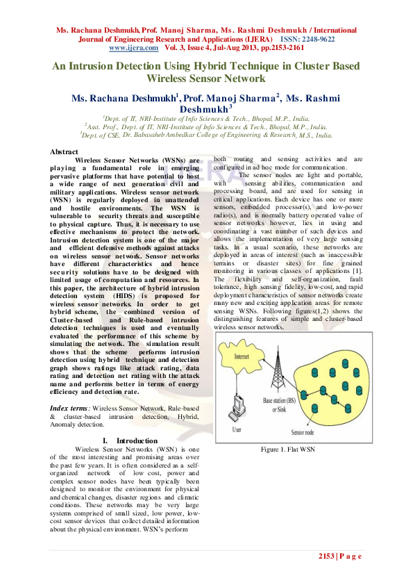 (PDF) An Intrusion Detection using Hybrid technique in Cluster based ...