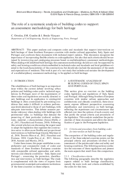 (PDF) The role of a systematic analysis of building codes to support an ...