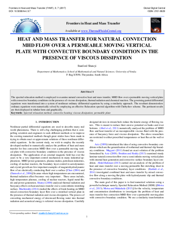 (PDF) Heat and Mass Transfer for Natural Convection MHD Flowover a ...