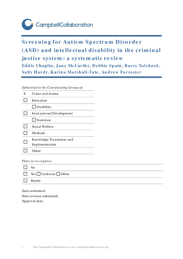(PDF) Screening for Autism Spectrum Disorder (ASD) and intellectual ...