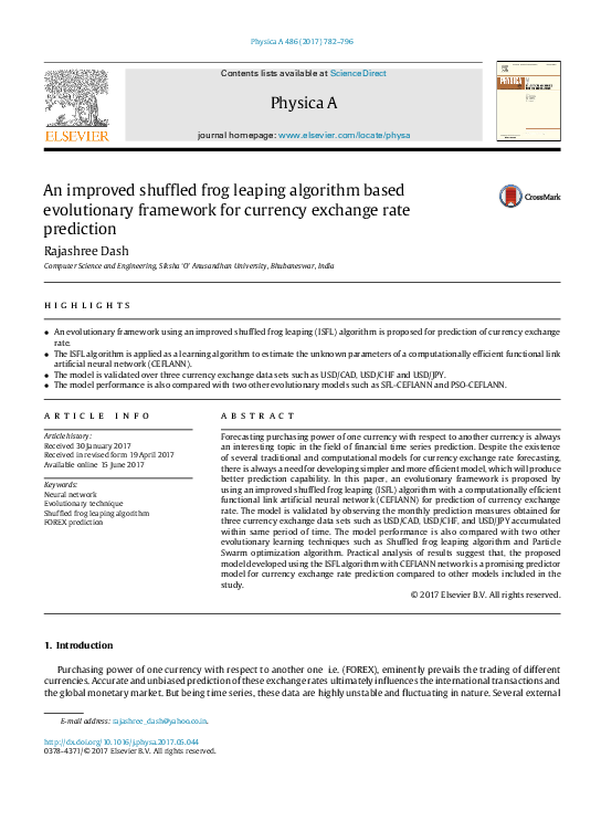 (PDF) An improved shuffled frog leaping algorithm based evolutionary ...