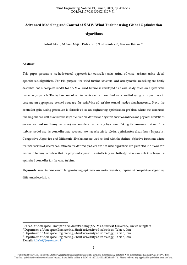 (PDF) Advanced modeling and control of 5 MW wind turbine using global ...