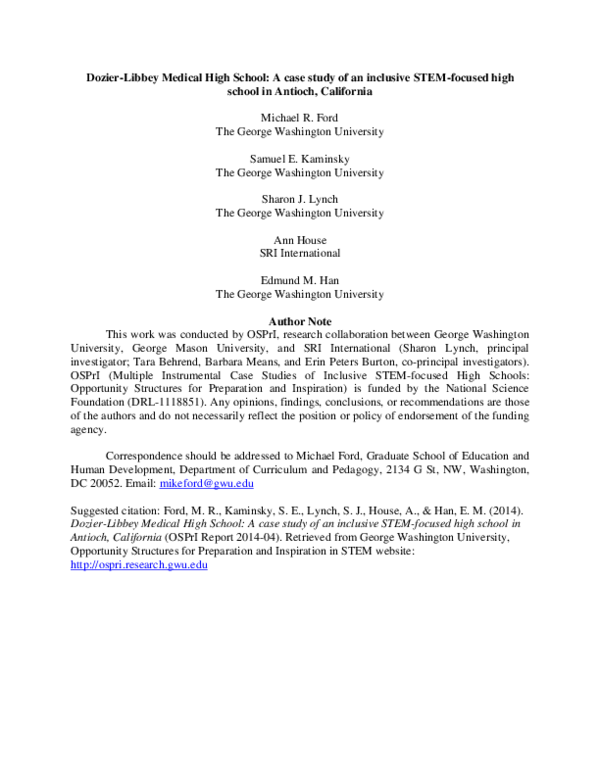 (PDF) DozierLibbey Medical High School A case study of an inclusive