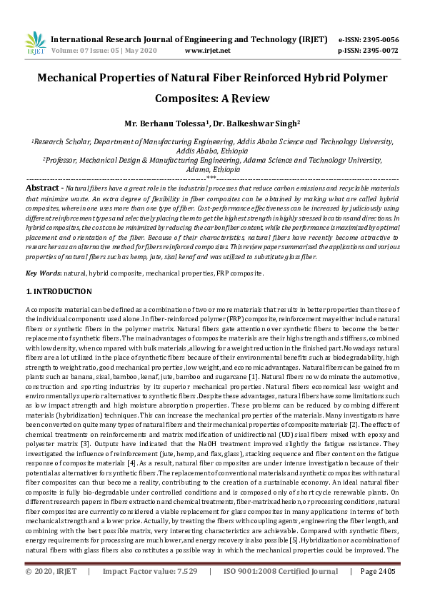 (PDF) Mechanical Properties of Natural Fiber Reinforced Hybrid Polymer ...