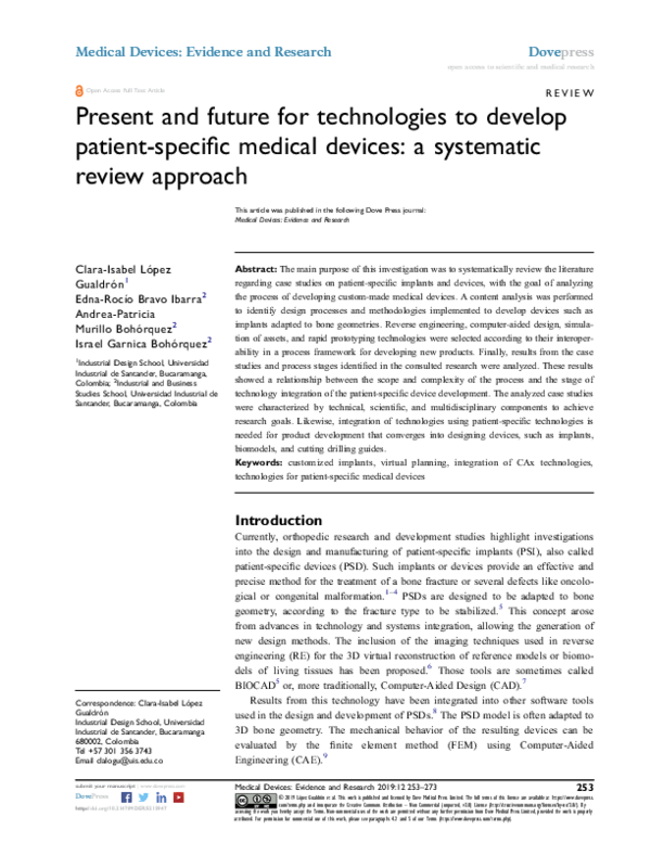(PDF) Present and future for technologies to develop patient-specific ...