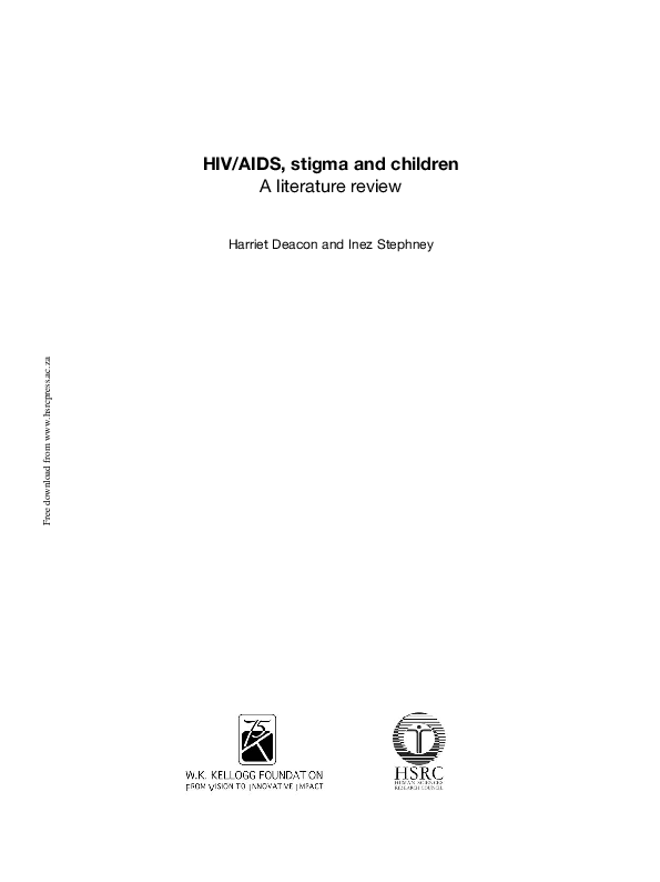 (PDF) HIV/AIDS, Stigma and Children: A Literature Review