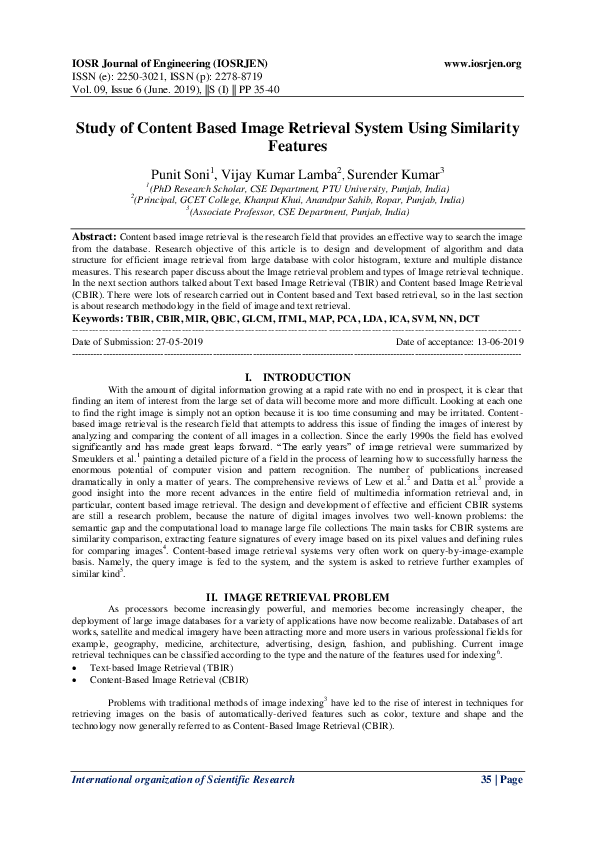 (PDF) Study of Content Based Image Retrieval System Using Similarity ...