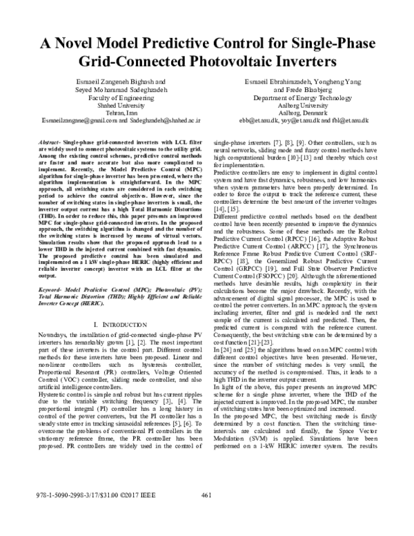 (PDF) A novel model predictive control for single-phase grid-connected ...