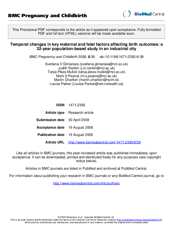 (PDF) BMC Pregnancy and Childbirth