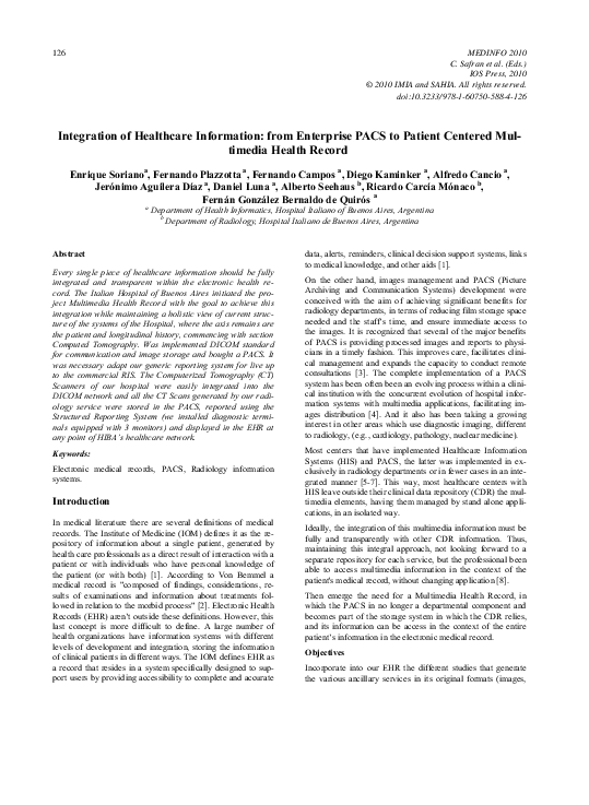 (PDF) Integration of healthcare information: from enterprise PACS to ...
