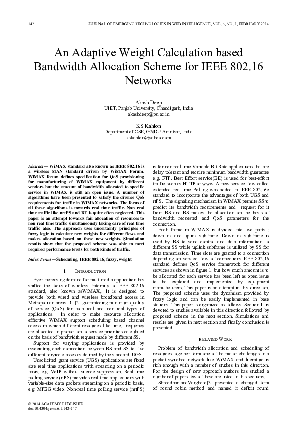 (PDF) An Adaptive Weight Calculation based Bandwidth Allocation Scheme ...