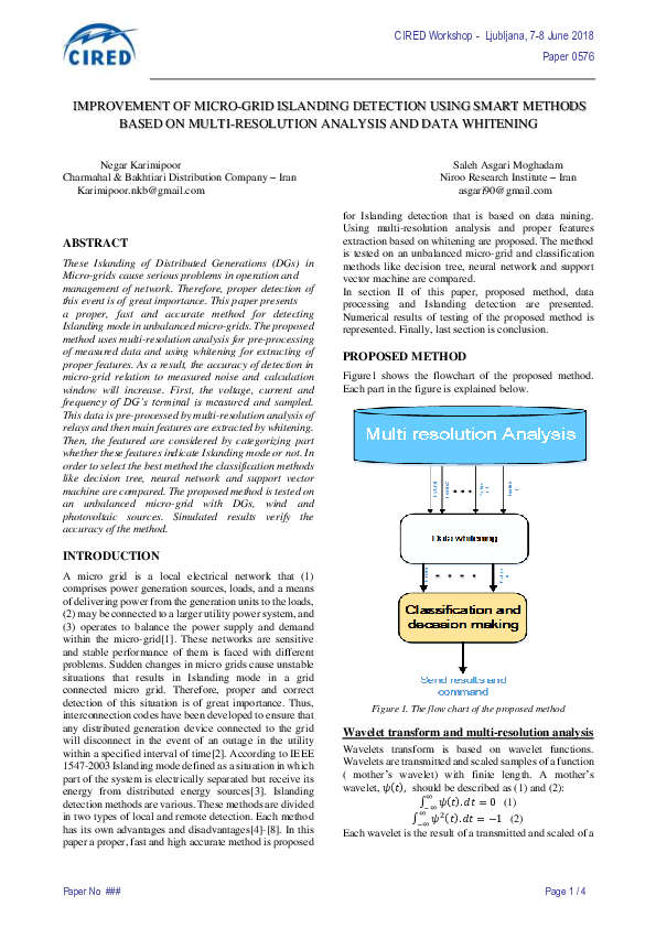(PDF) Improvement of Micro-Grid Islanding Detection Using Smart Methods ...