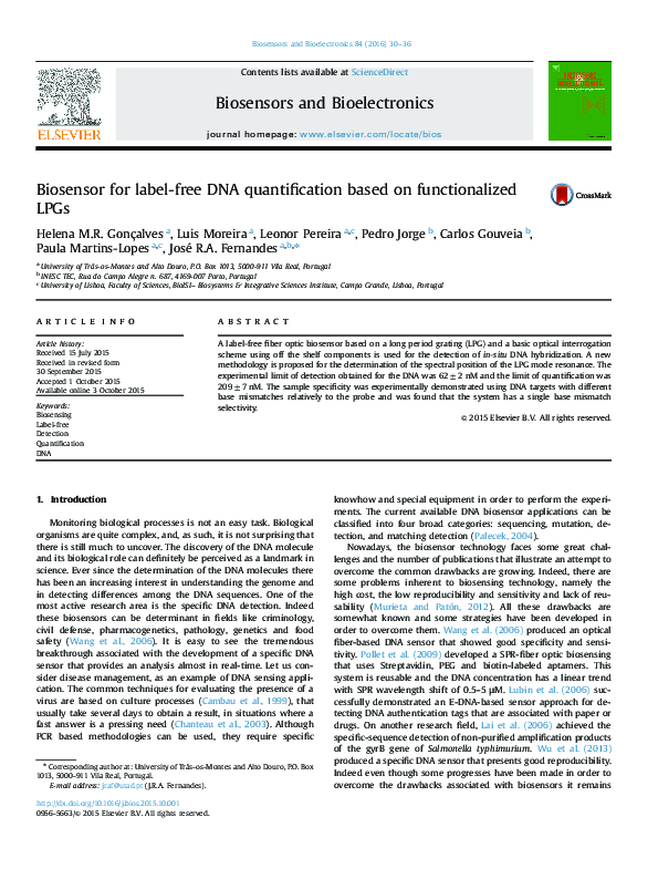 (PDF) Biosensor for label-free DNA quantification based on ...