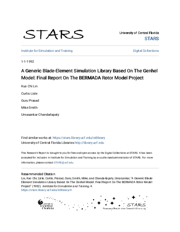 (PDF) A Generic Blade-Element Simulation Library Based On The Genhel ...