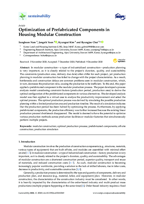 (PDF) Optimization of Prefabricated Components in Housing Modular ...