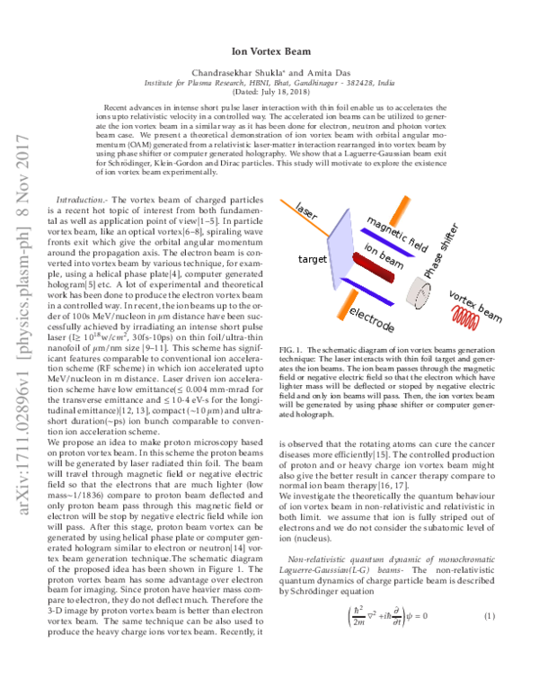 (PDF) Ion Vortex Beam