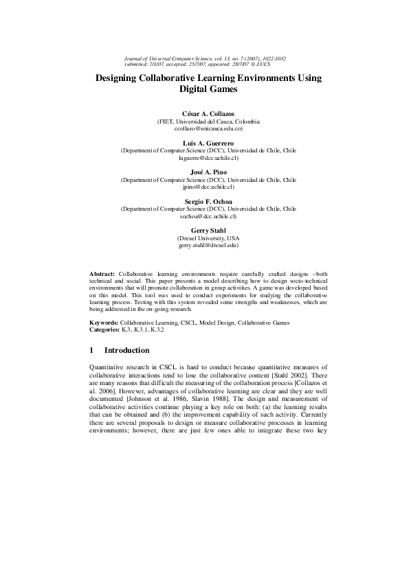 (PDF) Designing Collaborative Learning Environments Using Educational ...