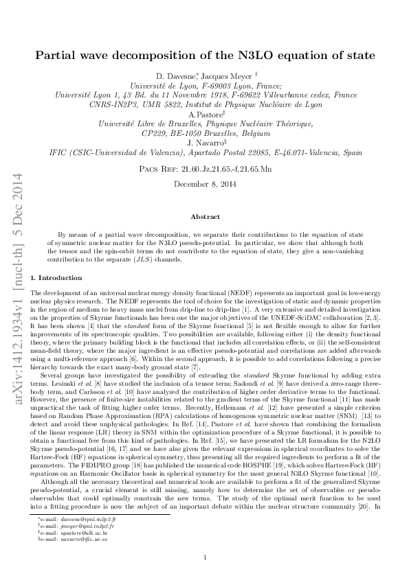 pdf partial wave decomposition of the n3lo equation of state