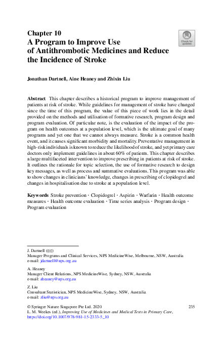 (PDF) A Program to Improve Use of Antithrombotic Medicines and Reduce ...