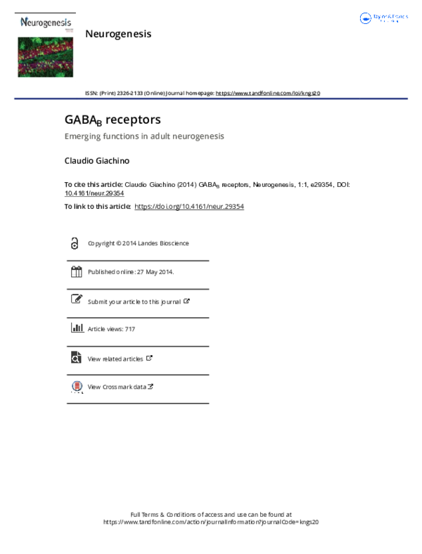 (PDF) GABA B receptors