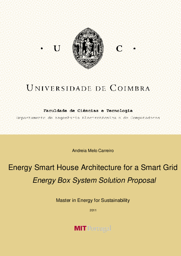 (PDF) Energy smart house architecture for a smart grid