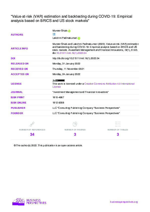 (PDF) Value-at-risk (VAR) estimation and backtesting during COVID-19 ...