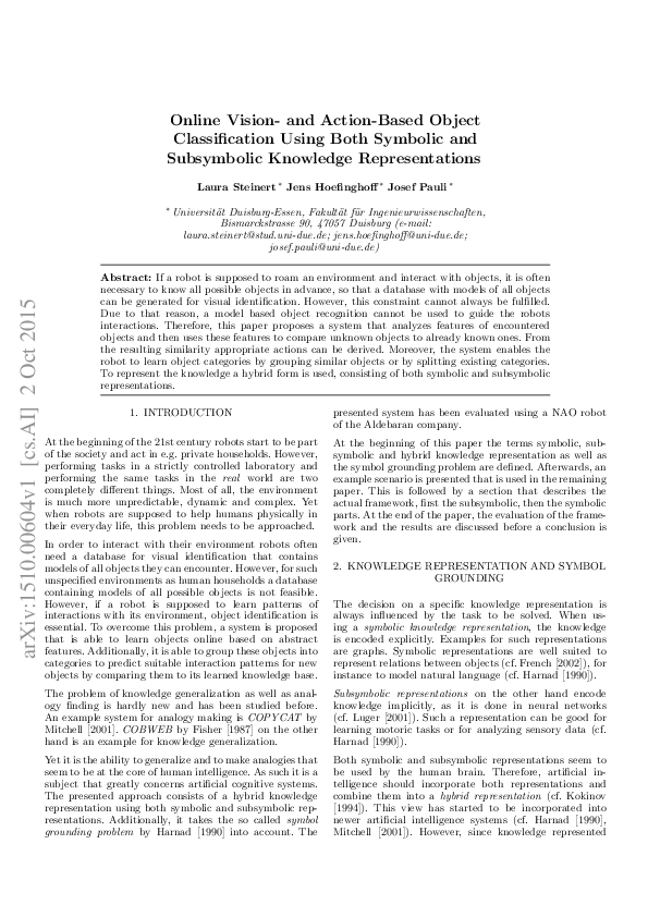 (PDF) Online Vision- and Action-Based Object Classification Using Both ...