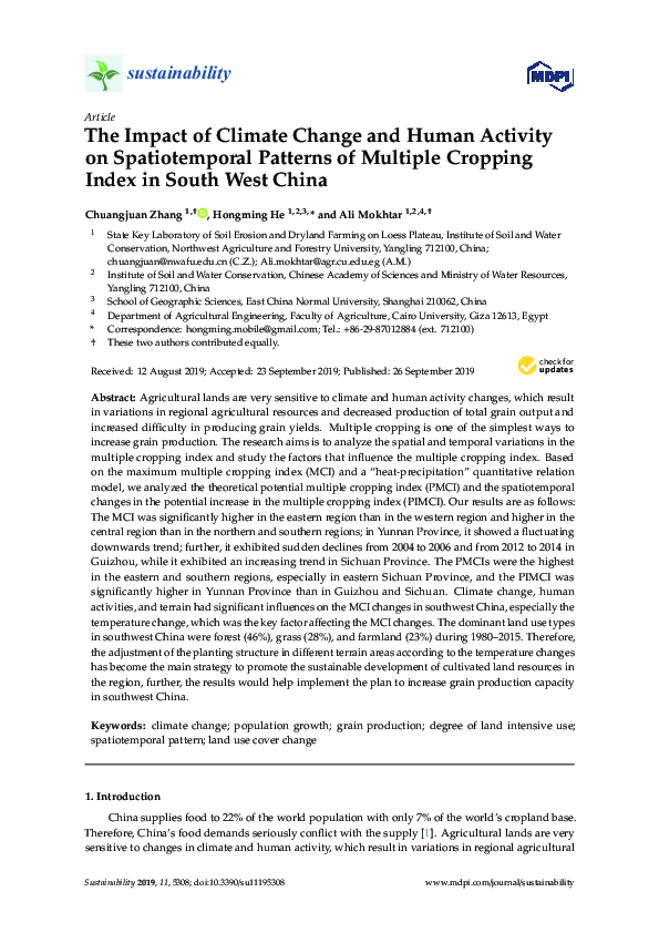 (PDF) The Impact of Climate Change and Human Activity on Spatiotemporal ...