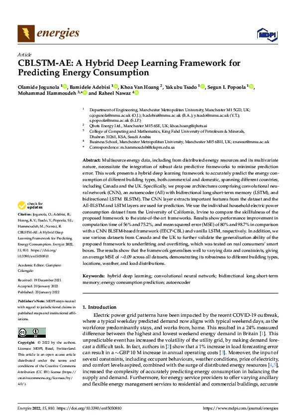 (PDF) CBLSTM-AE: A Hybrid Deep Learning Framework for Predicting Energy ...