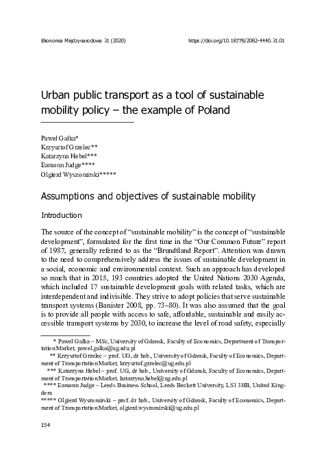 (PDF) Urban public transport as a tool of sustainable mobility policy ...