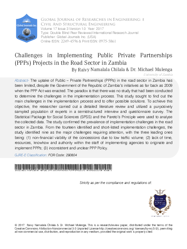 (PDF) Challenges in Implementing Public Private Partnerships (PPPS ...