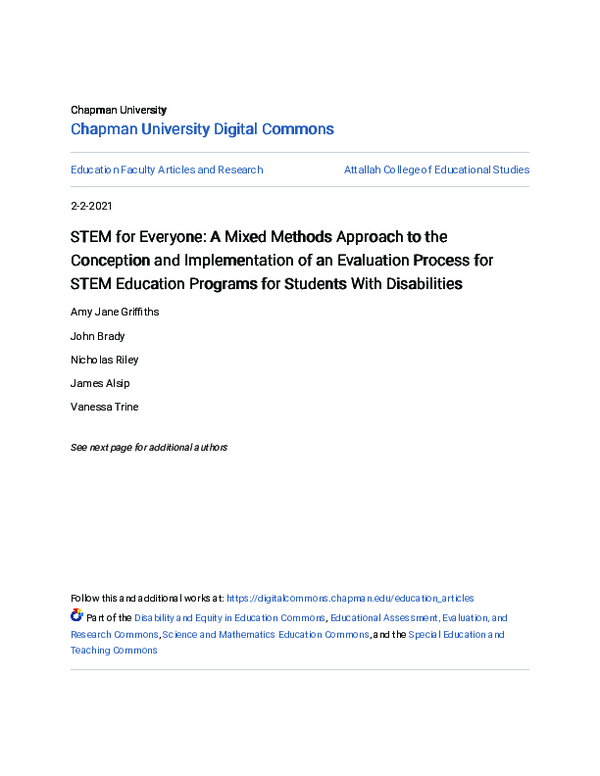 (PDF) STEM for Everyone: A Mixed Methods Approach to the Conception and ...