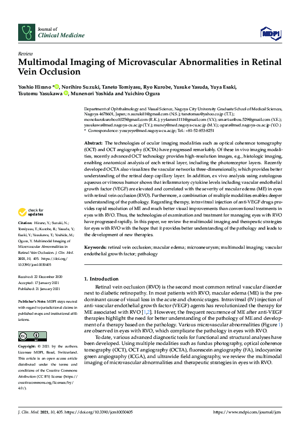 (PDF) Multimodal Imaging of Microvascular Abnormalities in Retinal Vein ...