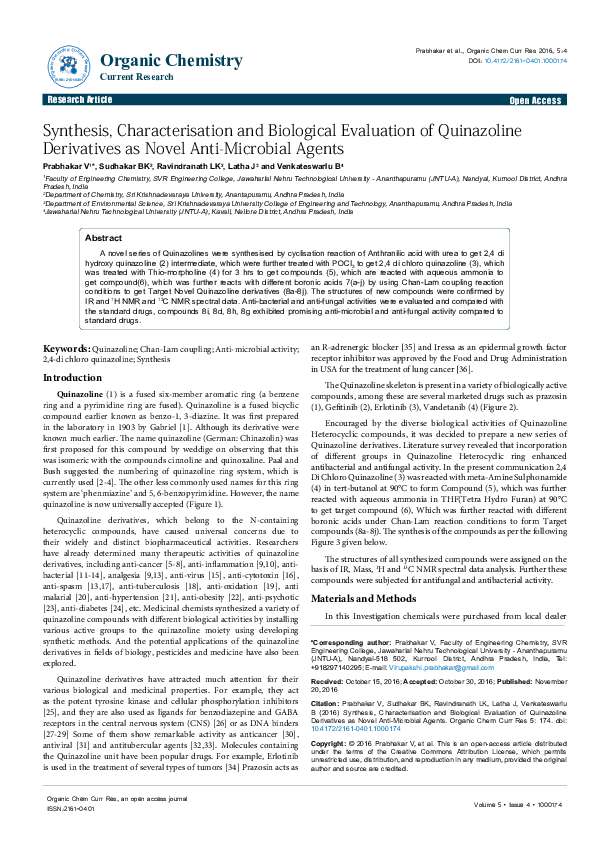 (PDF) Synthesis characterisation and biological evaluation of some ...