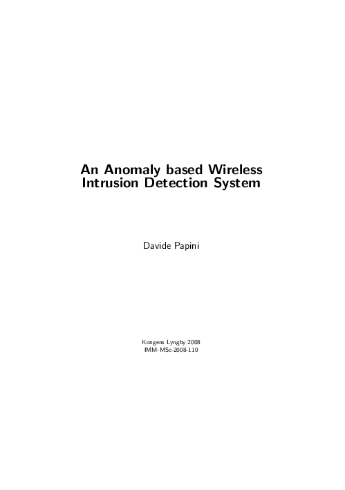 (PDF) An Anomaly based Wireless Intrusion Detection System | Davide ...
