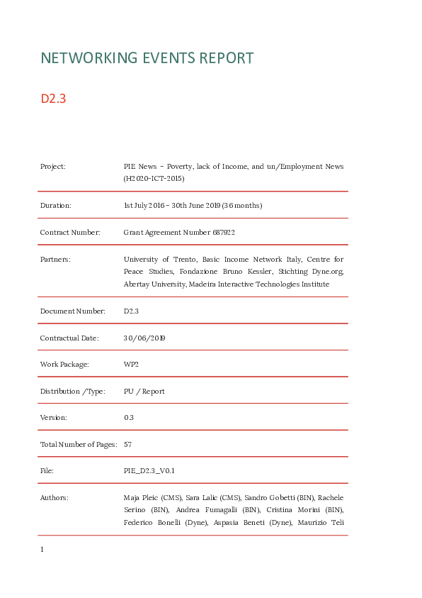 (PDF) D2.3 Networking Events Report