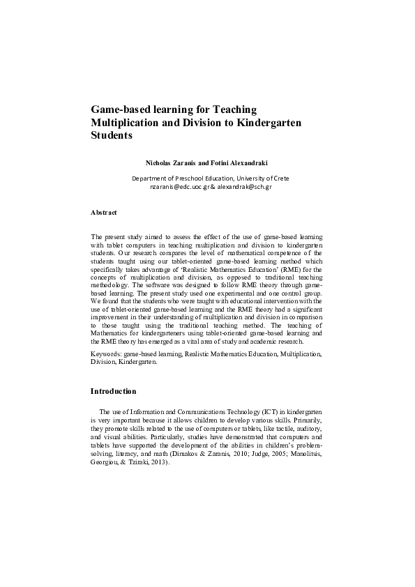 (PDF) GAME BASED LEARNING
