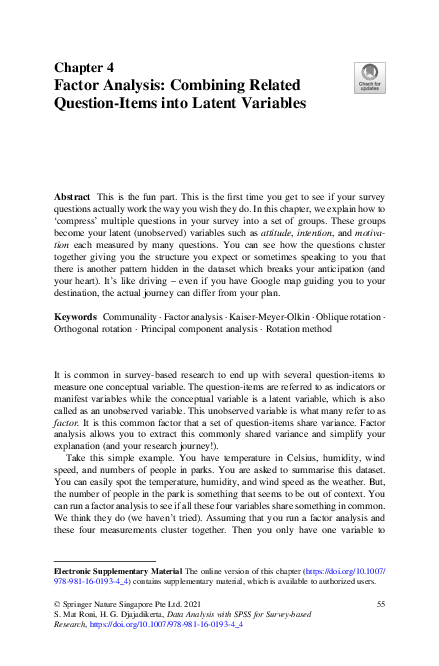 (PDF) Factor Analysis: Combining Related Question-Items into Latent ...
