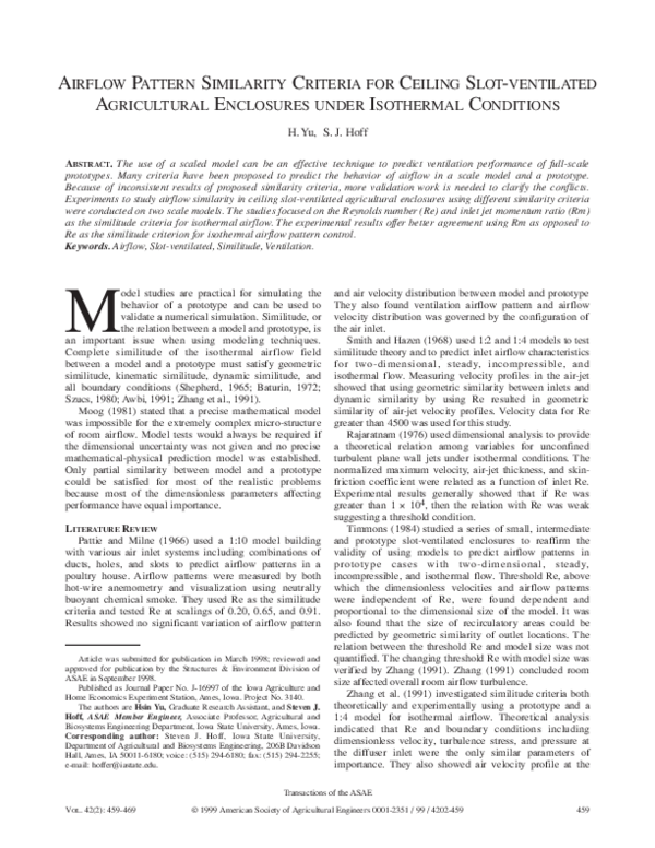 (PDF) Airflow Pattern Similarity Criteria for Ceiling Slot-Ventilated ...