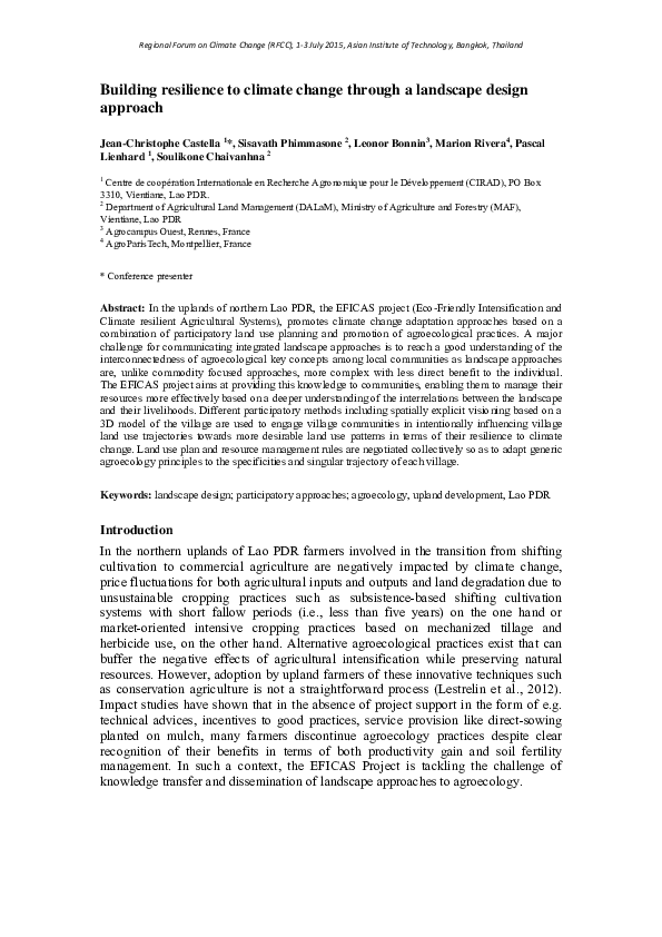 (PDF) Building resilience to climate change through a landscape design ...