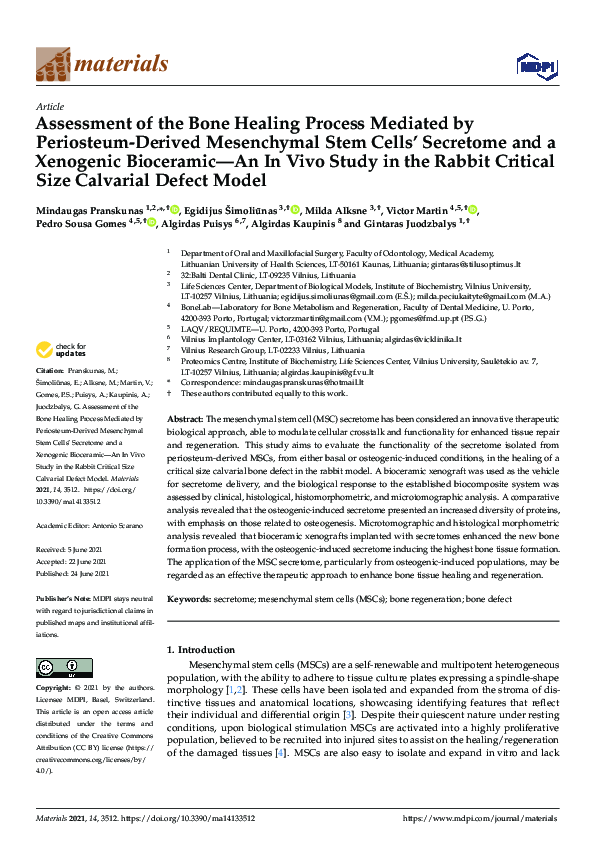 (PDF) Assessment of the Bone Healing Process Mediated by Periosteum ...