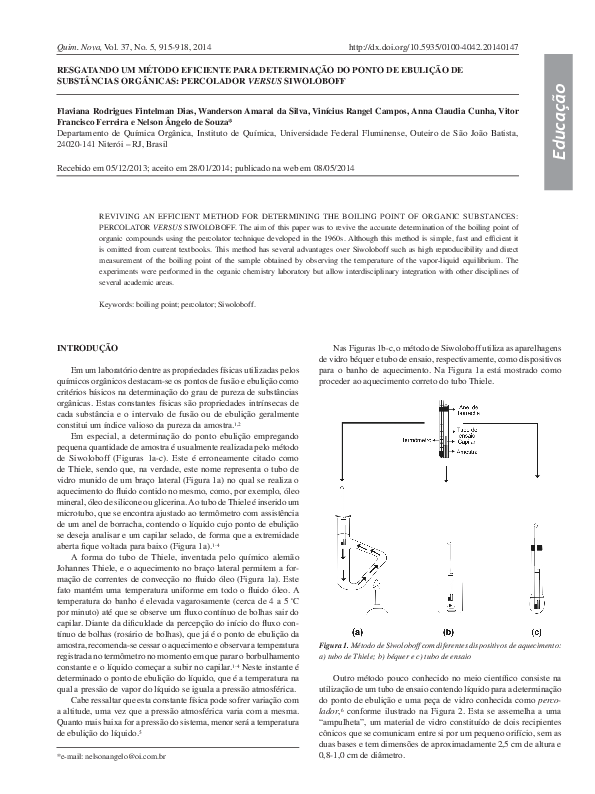 (PDF) Reviving an Efficient Method for Determining the Boiling Point of ...