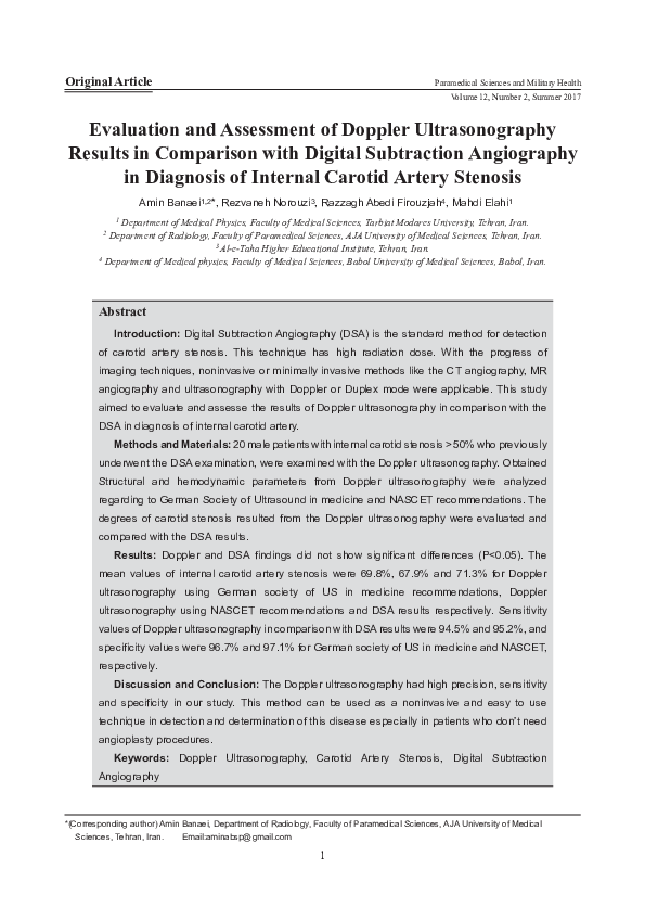 (PDF) Evaluation and Assessment of Doppler Ultrasonography Results in ...