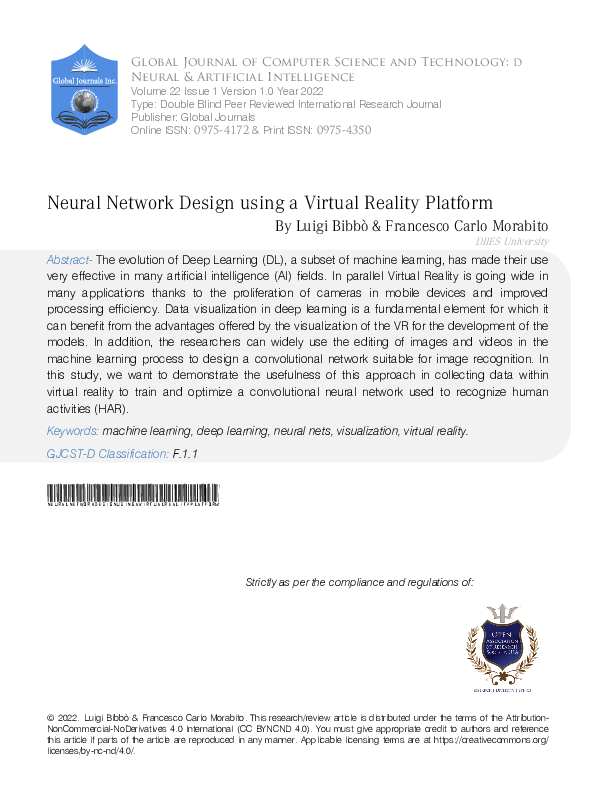 (PDF) Neural Network Design using a Virtual Reality Platform