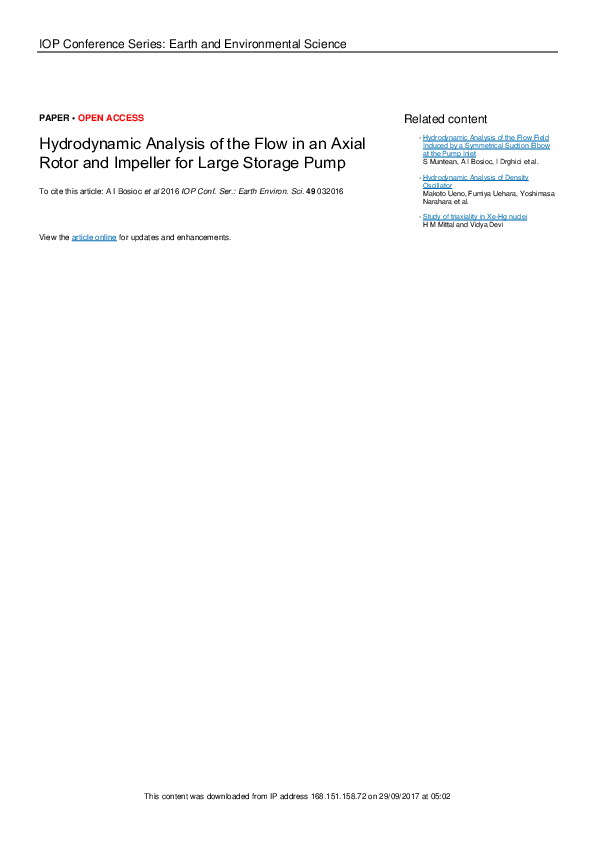 (PDF) Hydrodynamic Analysis of the Flow in an Axial Rotor and Impeller ...