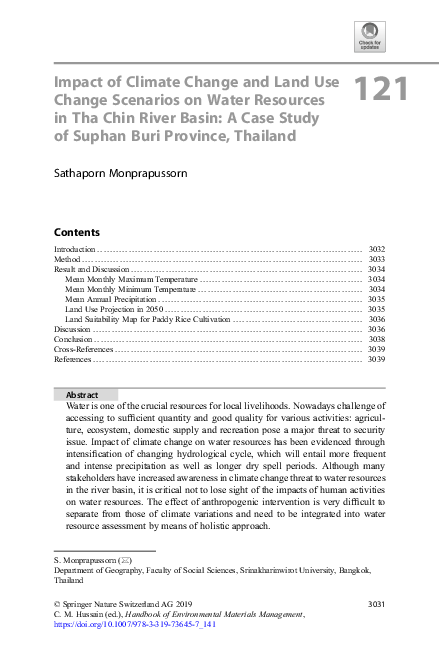 (PDF) Impact of Climate Change and Land Use Change Scenarios on Water ...