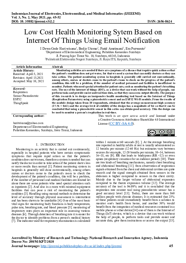 (PDF) Low Cost Health Monitoring Sytem Based on Internet Of Things ...